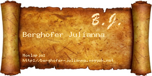 Berghofer Julianna névjegykártya